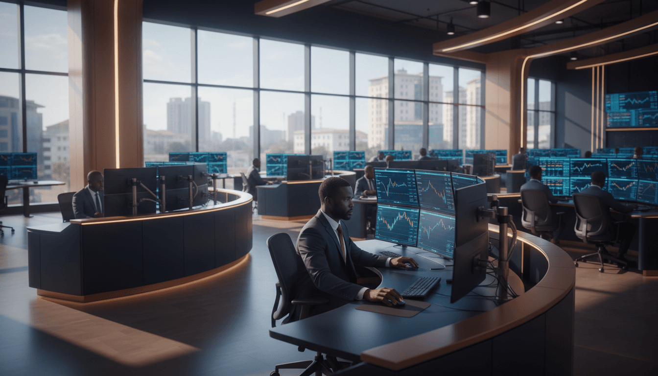 Salle de trading KORI SA avec infrastructure financière professionnelle
