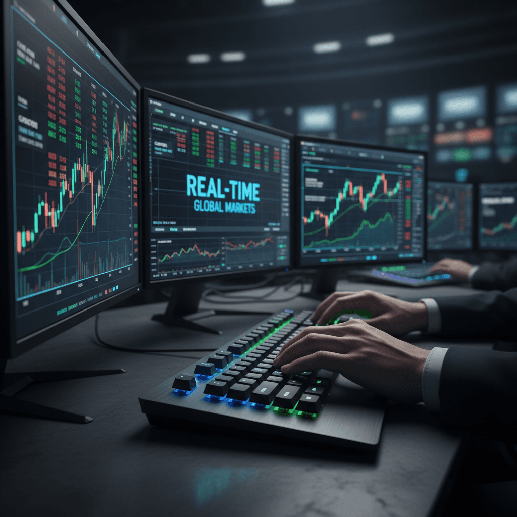 Fondateur KORI SA dans une salle de trading moderne à Douala